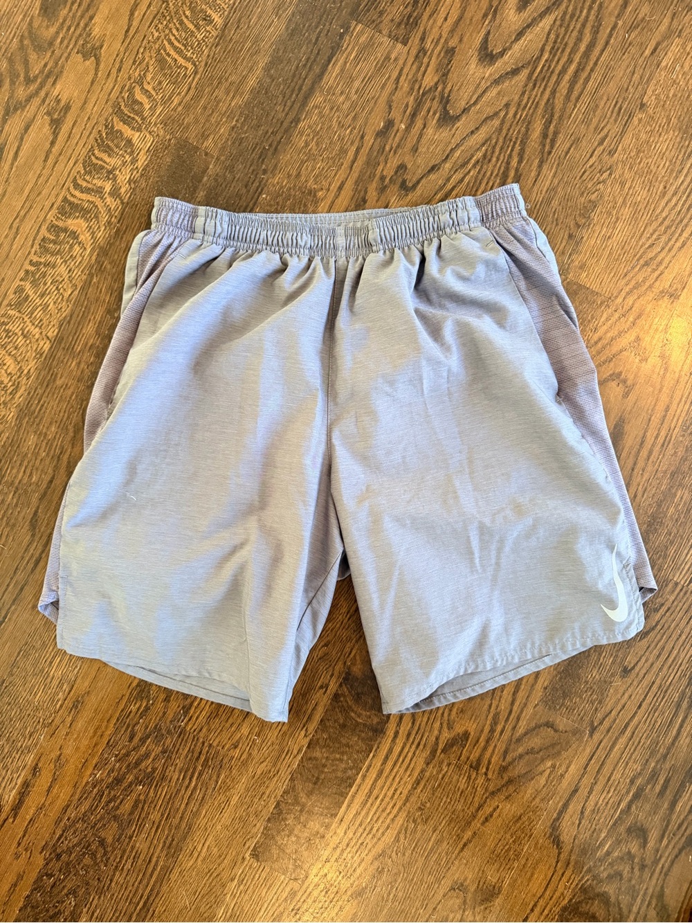 Nike Men’s Dri-Fit Gray Running Shorts with Reflective Swoosh Mens medium